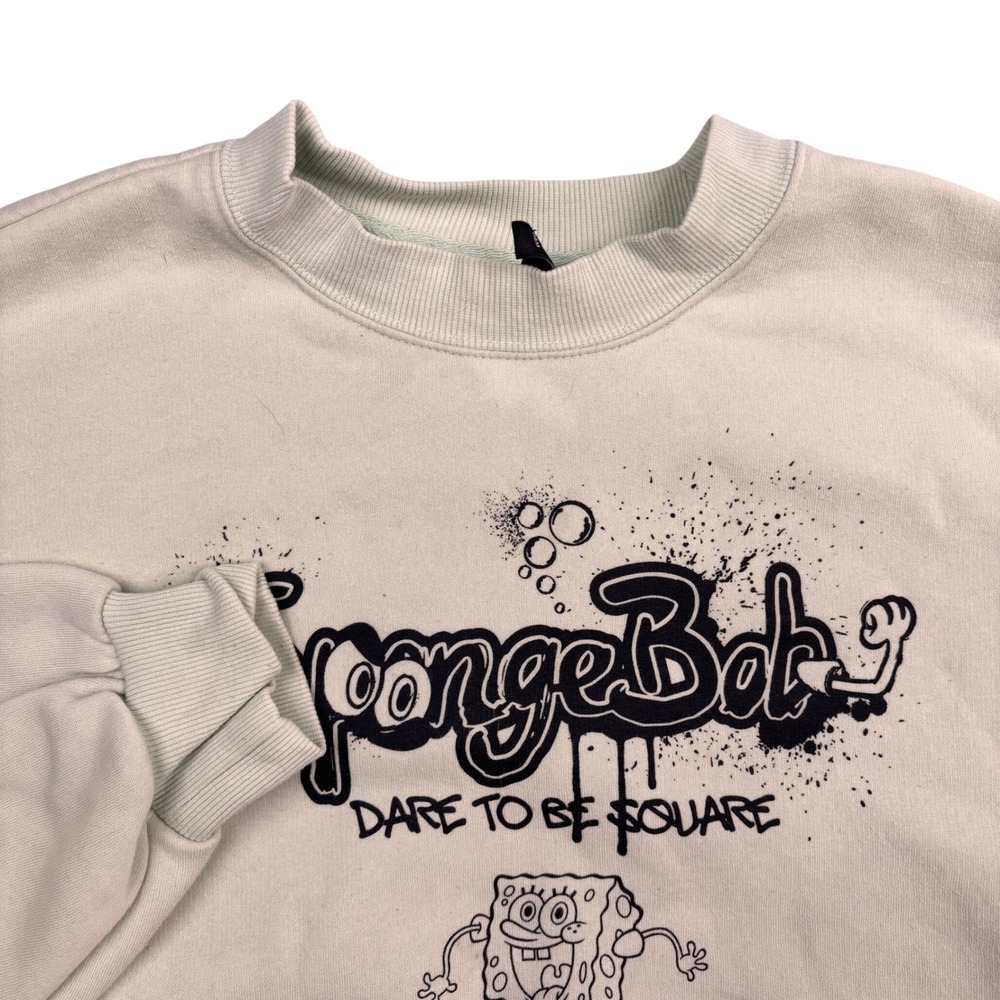 H&M Divided SpongeBob SquarePants Sweatshirt Mint Green Dare To Be Square Mens M